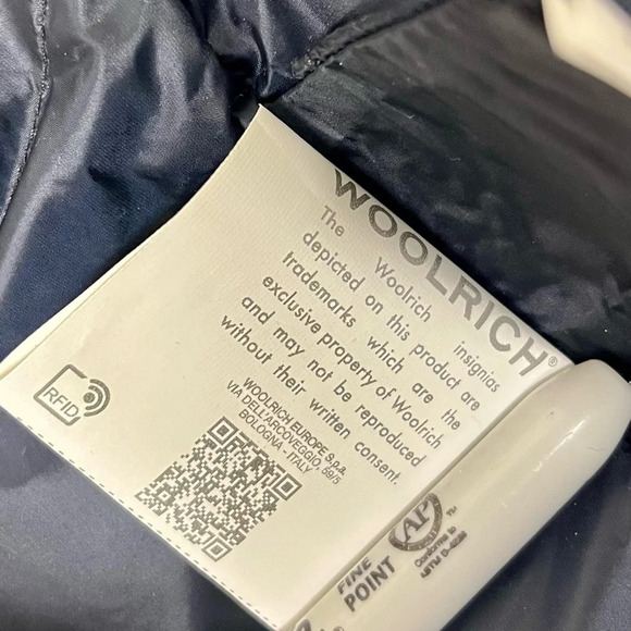 Woolrich Polar Parka in Ramar Cloth with High Collar and Fur Trim in Melton Blue - Picture 10 of 16